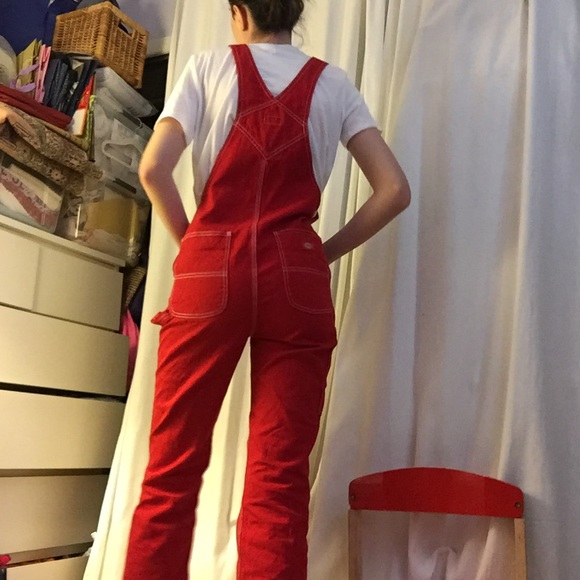 super cool red Dickies utility overalls - Picture 2 of 6